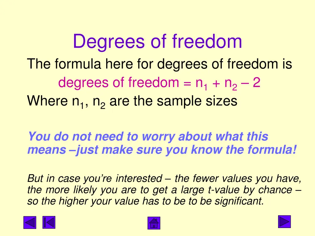 degrees of freedom the formula here for degrees