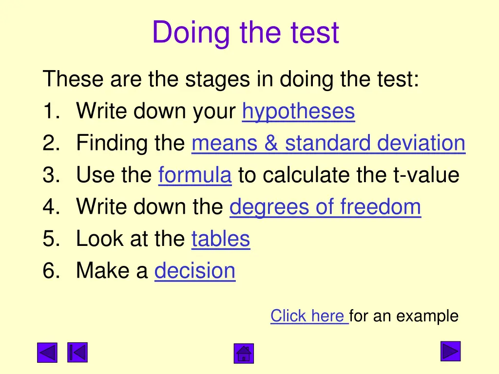 doing the test