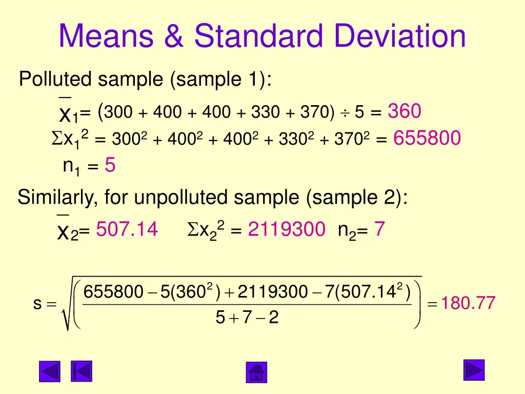 means standard deviation 1