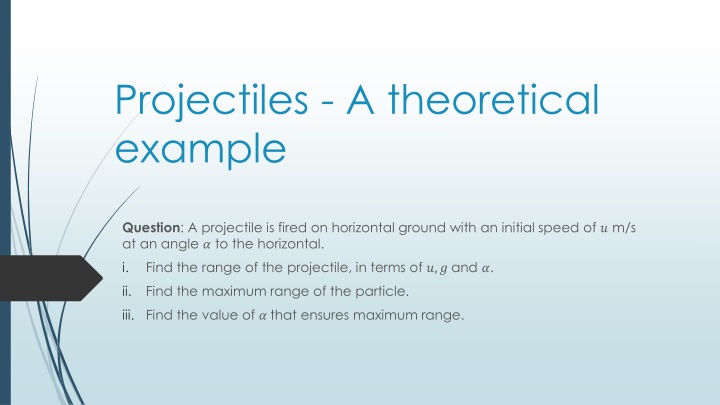 projectiles a theoretical example
