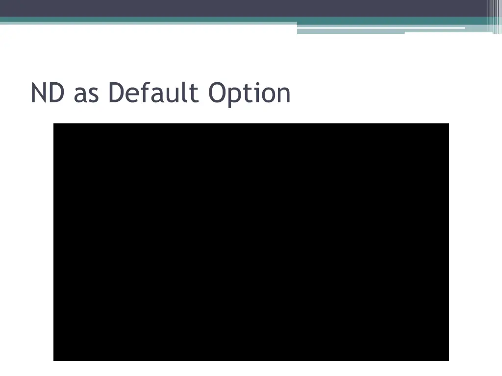 nd as default option