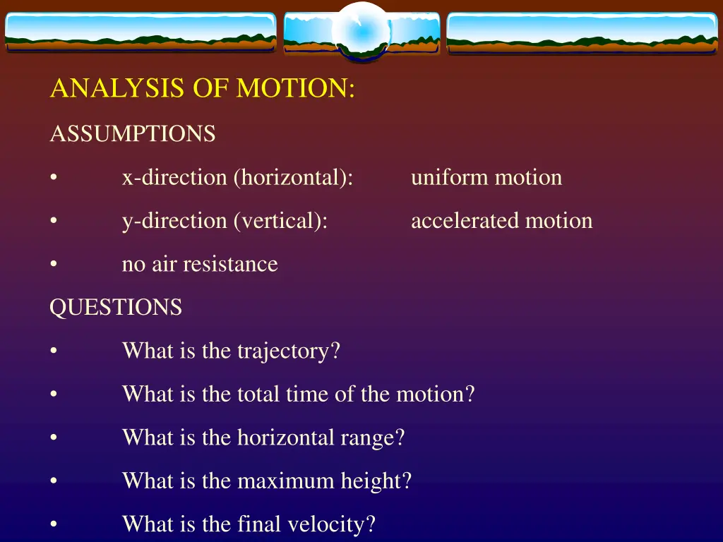 analysis of motion 1