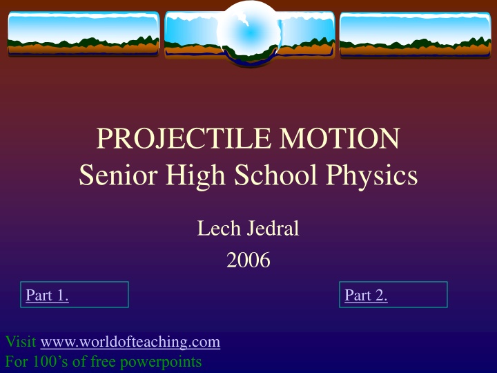projectile motion senior high school physics