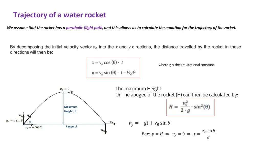 trajectory of a water rocket 1