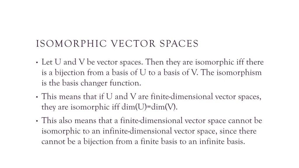 isomorphic vector spaces