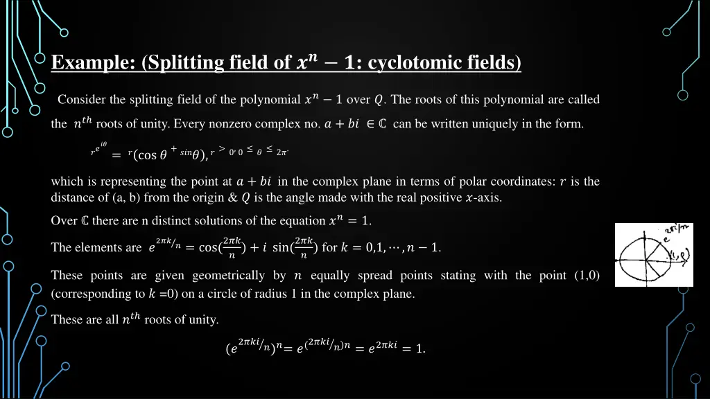 example splitting field of cyclotomic fields