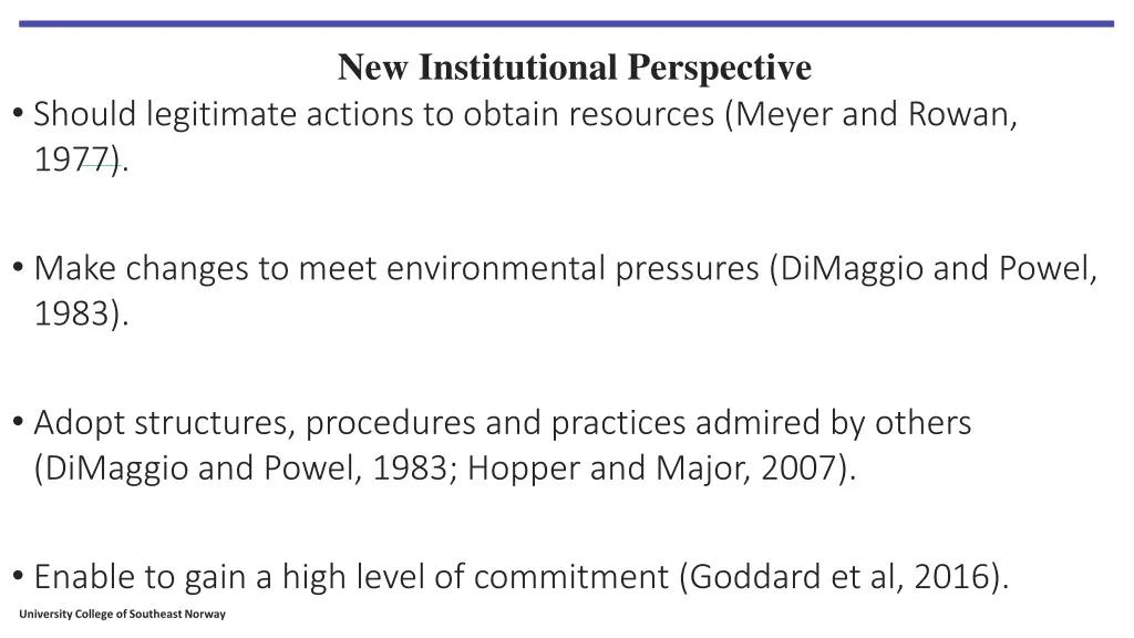 new institutional perspective