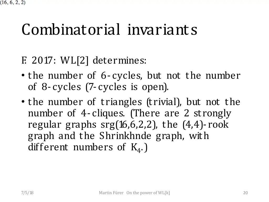 combinatorial invariants