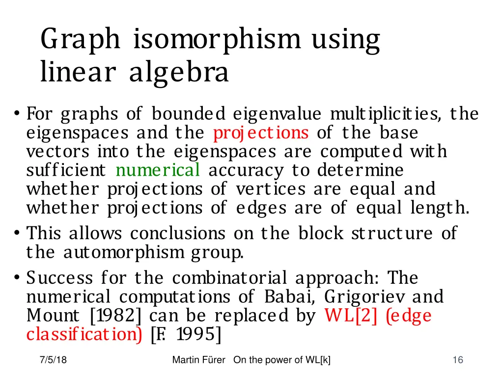 graph isomorphism using linear algebra