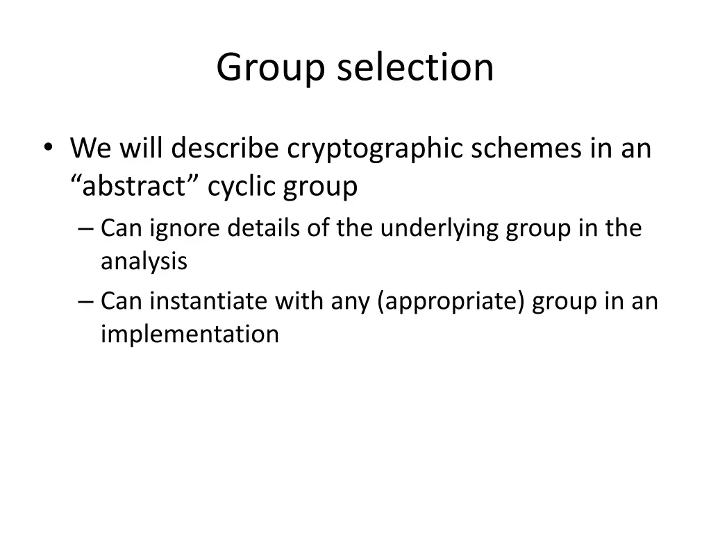 group selection 2