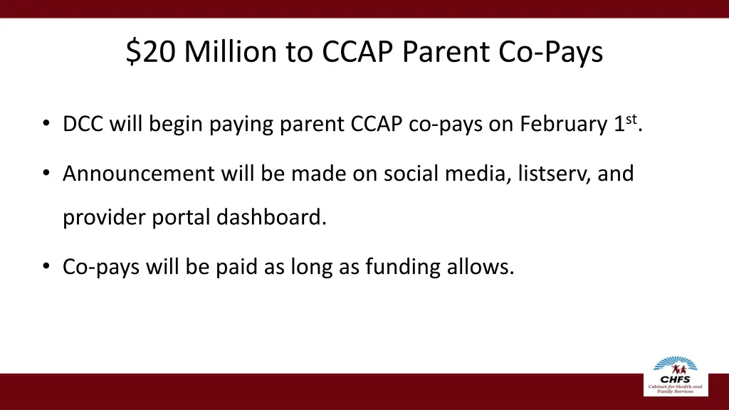20 million to ccap parent co pays