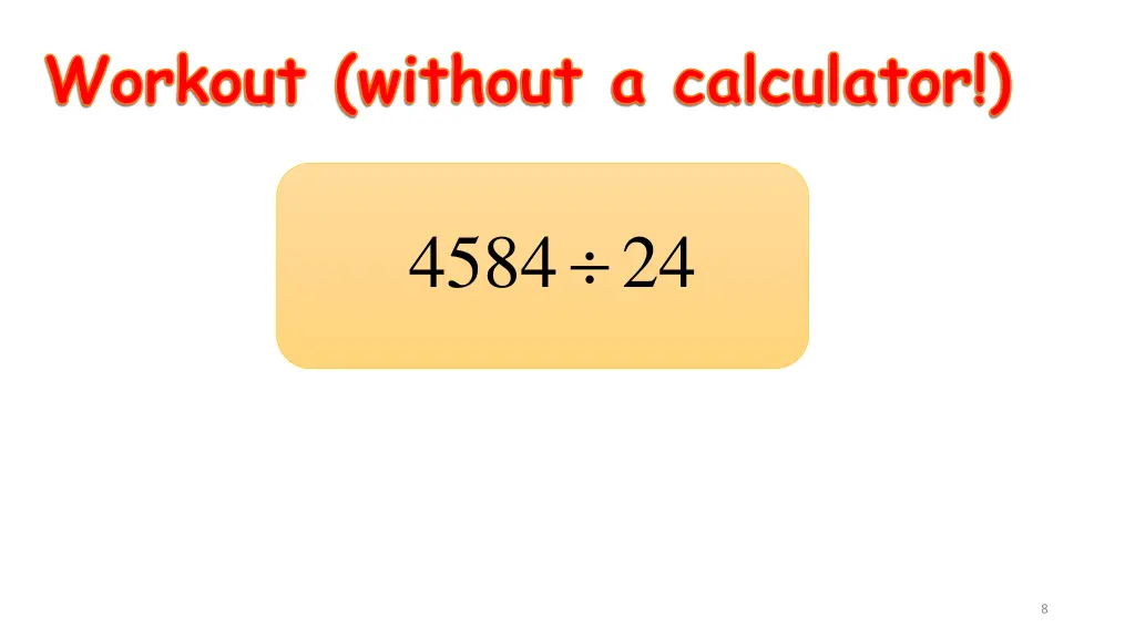 workout without a calculator