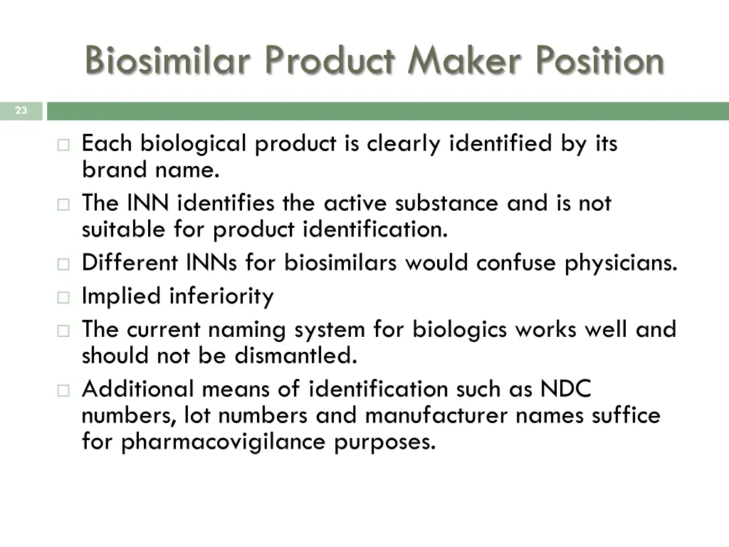 biosimilar product maker position