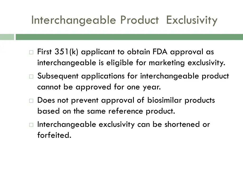 interchangeable product exclusivity