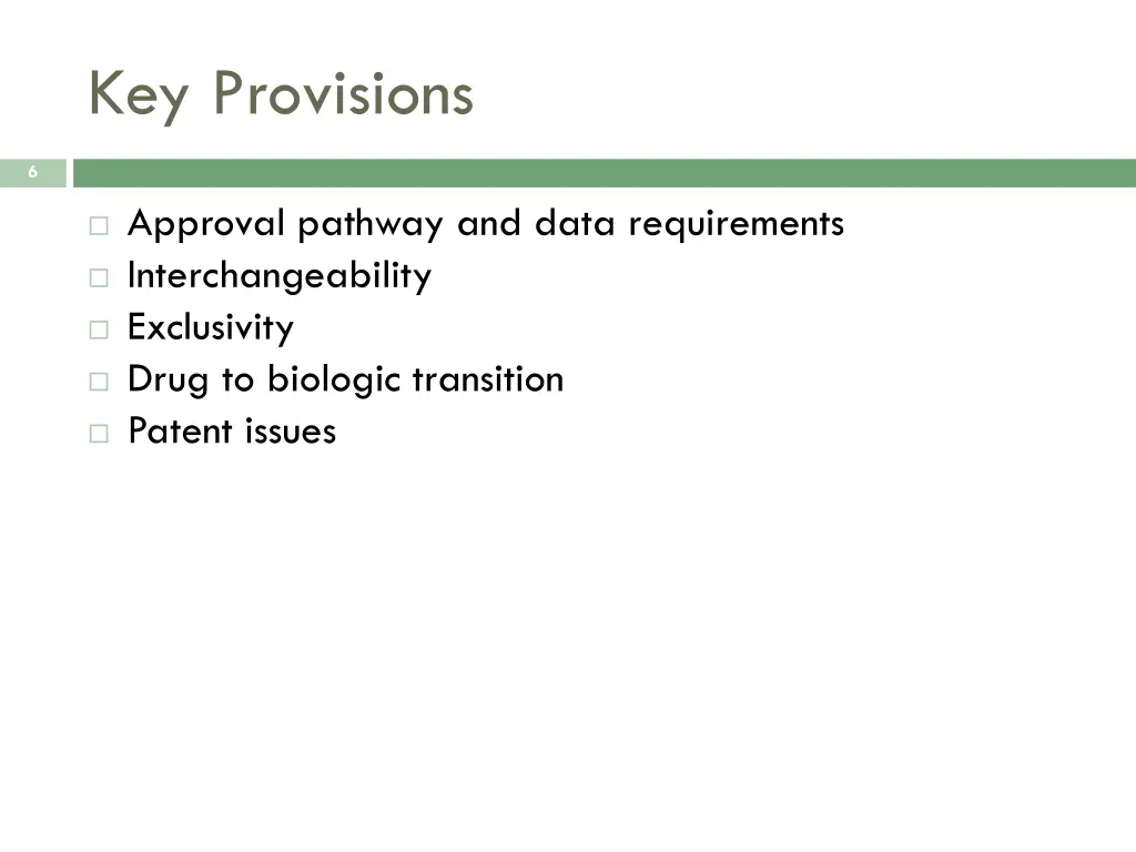 key provisions