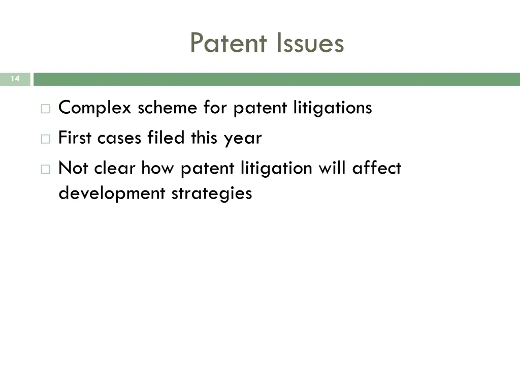 patent issues