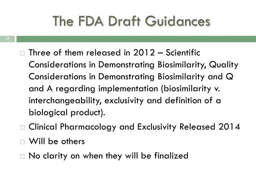 the fda draft guidances