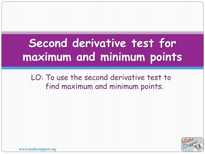 second derivative test for maximum and minimum