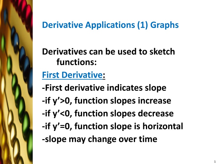 derivative applications 1 graphs