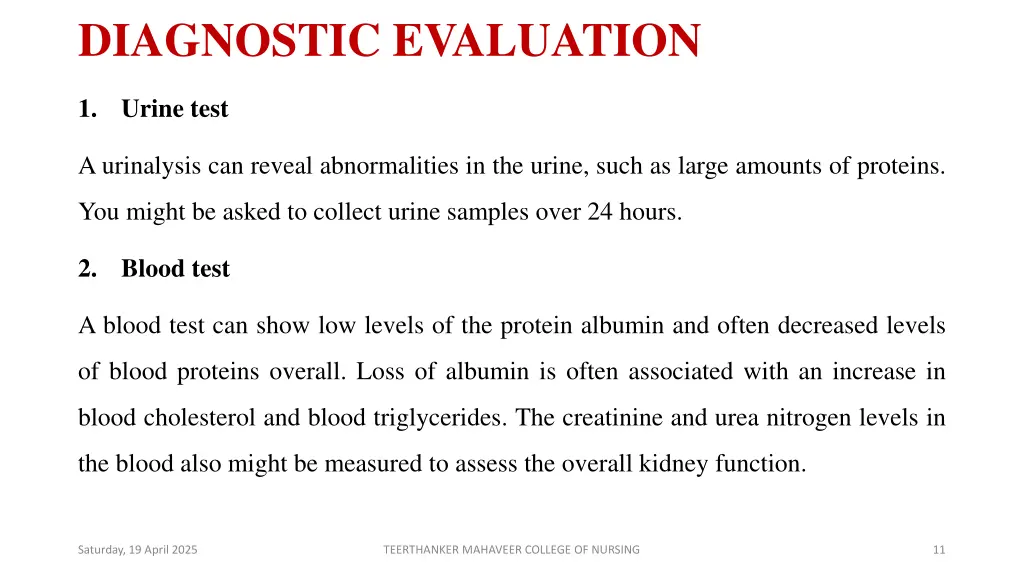 diagnostic evaluation