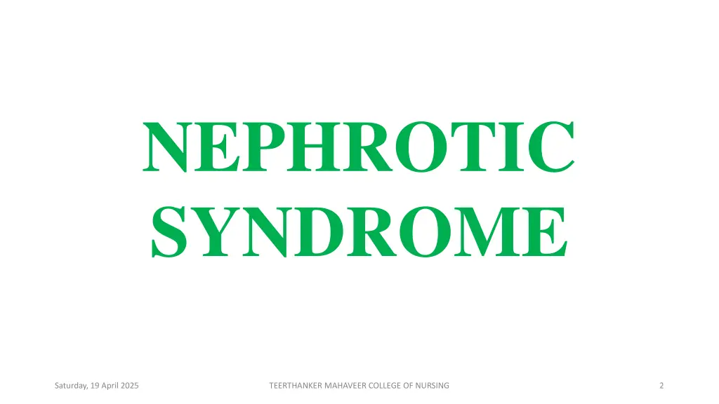 nephrotic syndrome