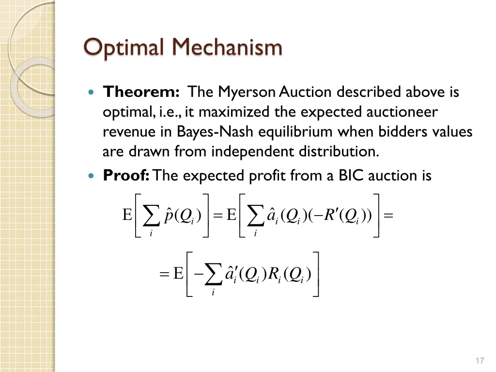 optimal mechanism 9