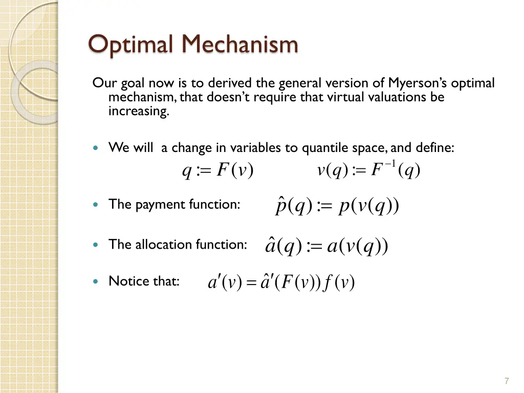 optimal mechanism
