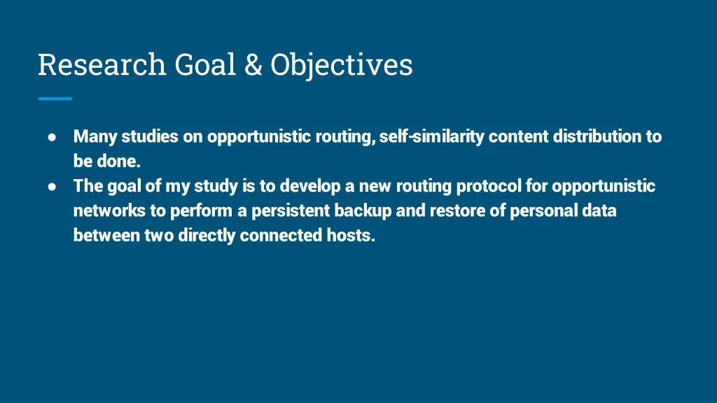 research goal objectives