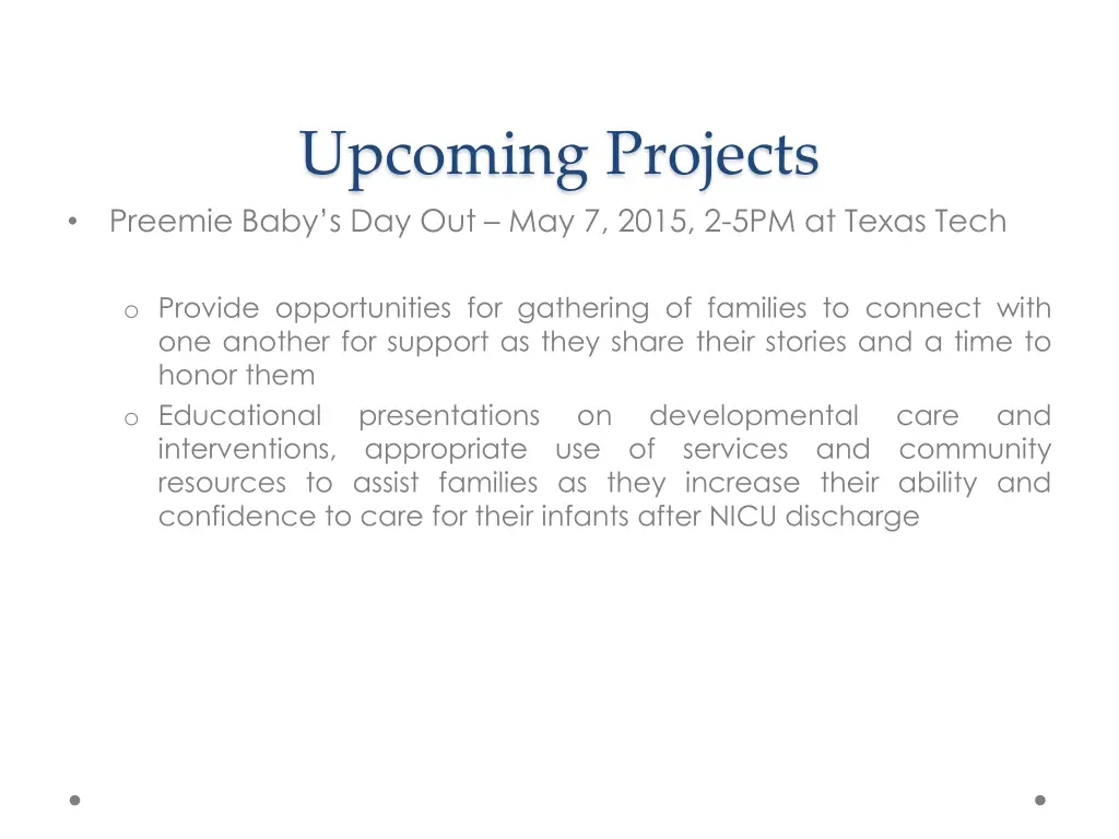upcoming projects preemie baby