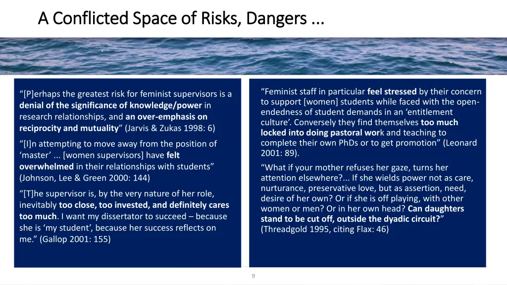 a conflicted space of risks dangers a conflicted