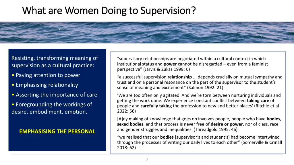 what are women doing to supervision what