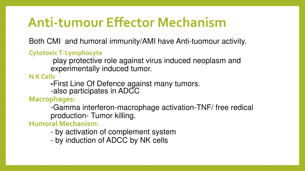 anti tumour effector mechanism