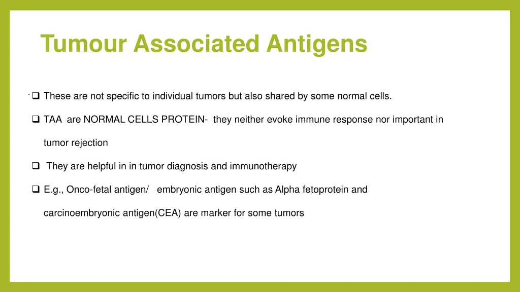 tumour associated antigens