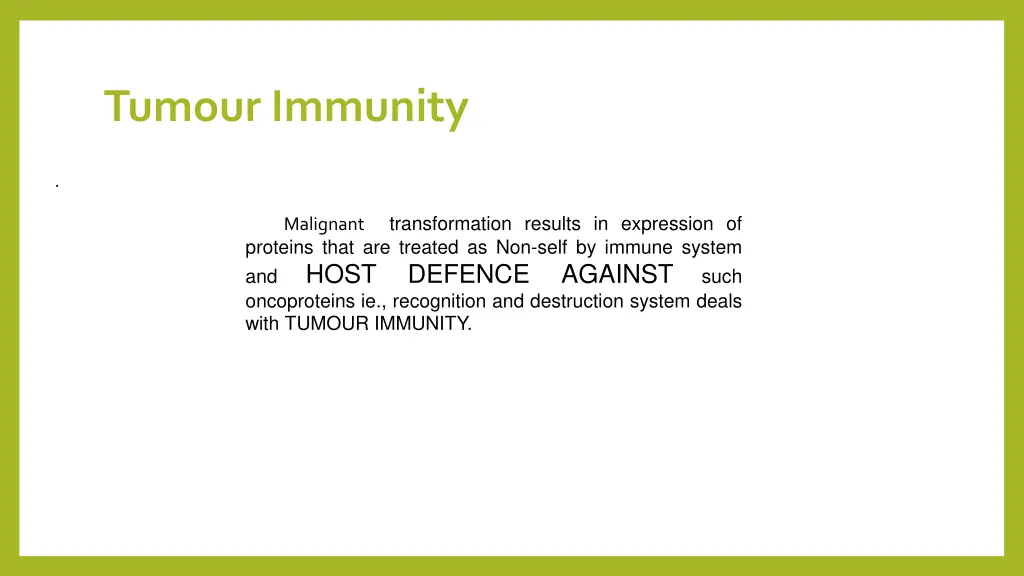 tumour immunity