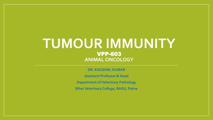 tumour immunity vpp vpp 603 animal oncology