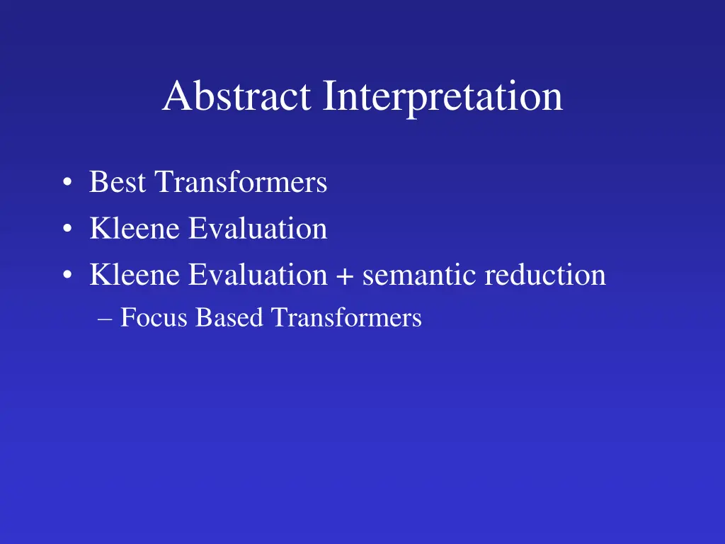 abstract interpretation