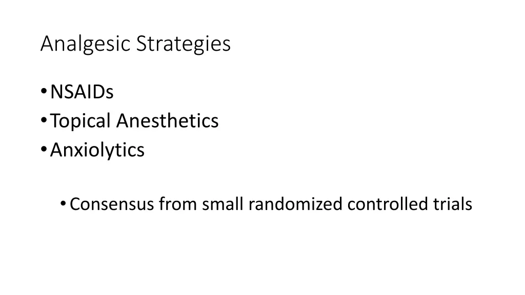 analgesic strategies