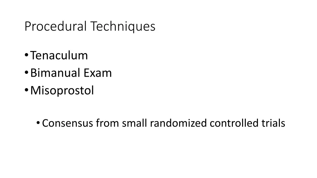procedural techniques