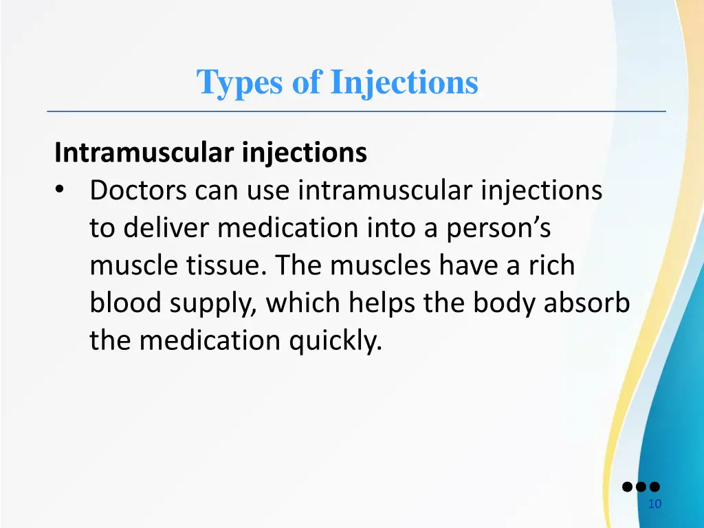 types of injections 4