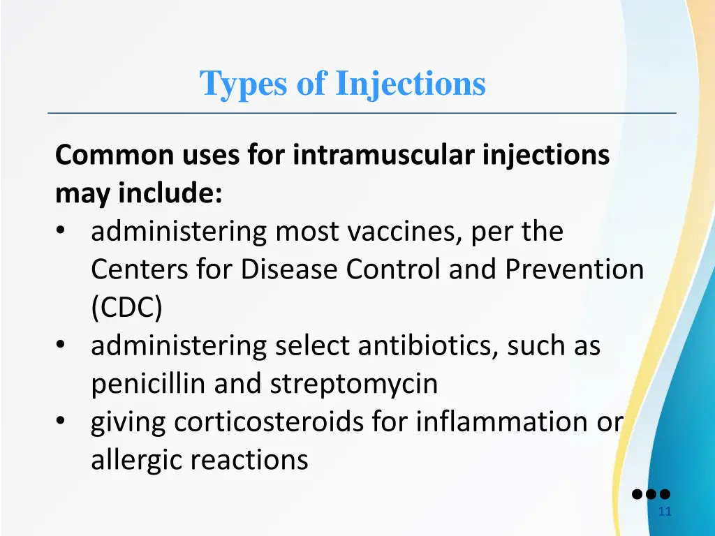 types of injections 5