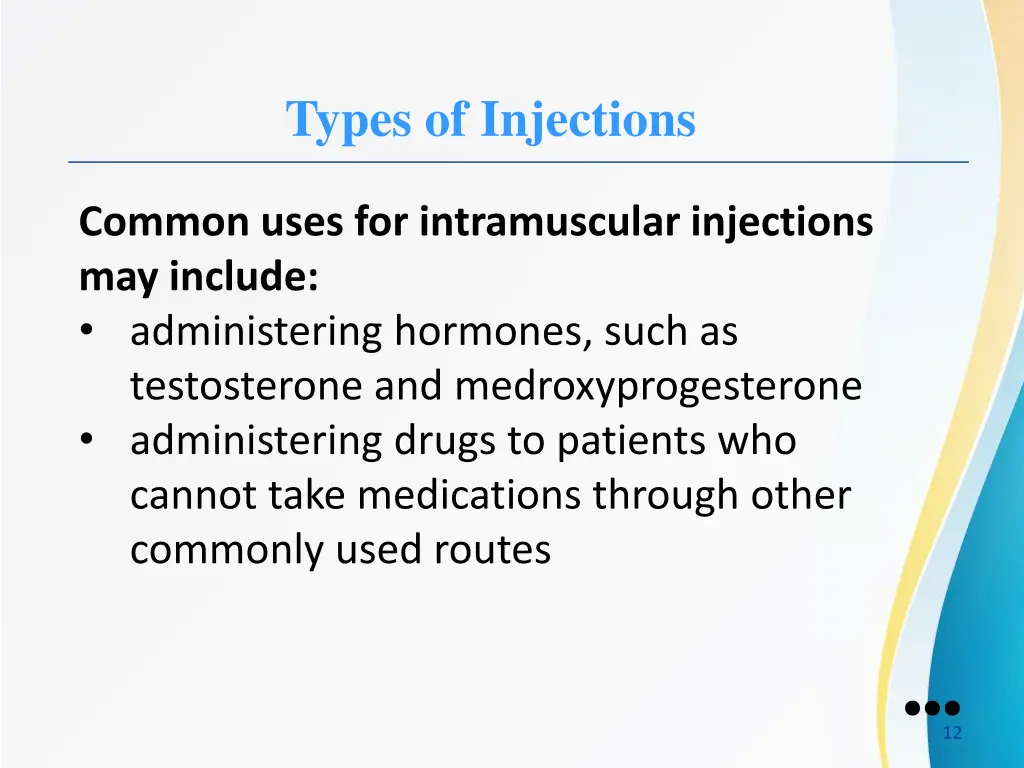 types of injections 6