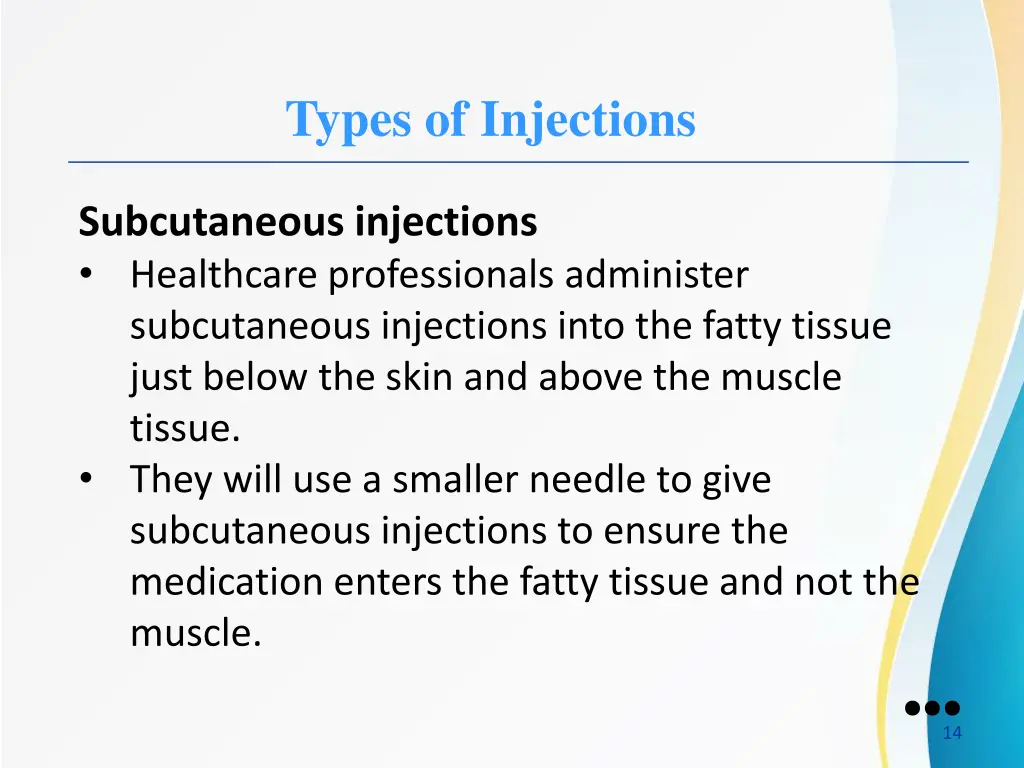 types of injections 8