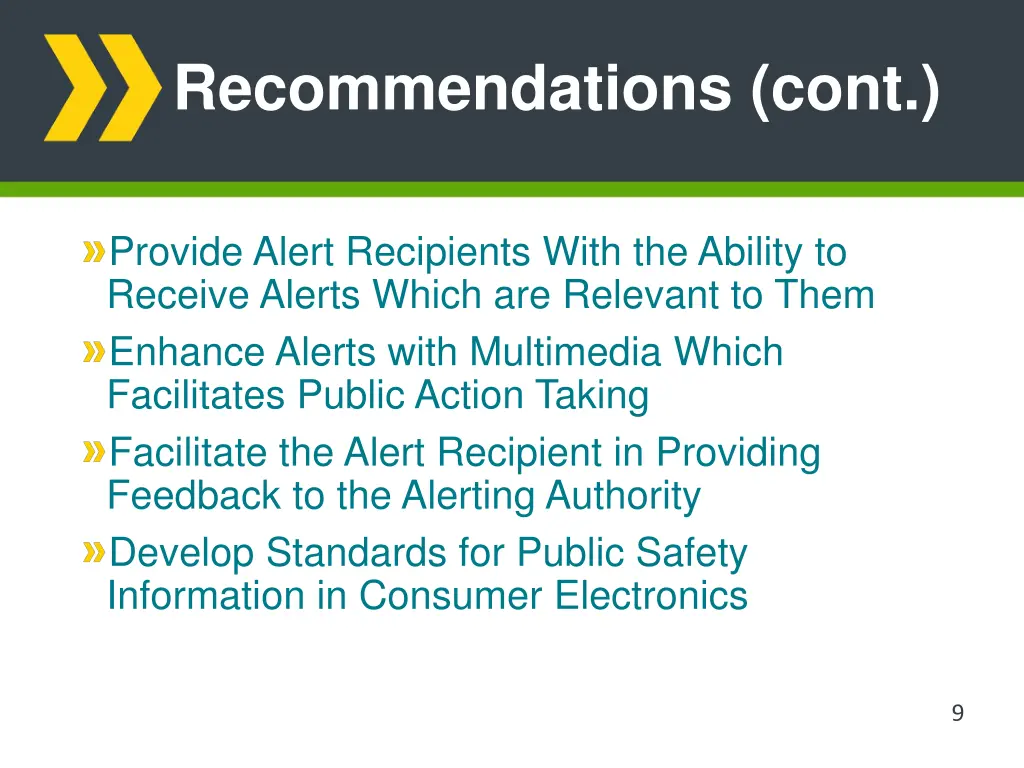 recommendations cont 2