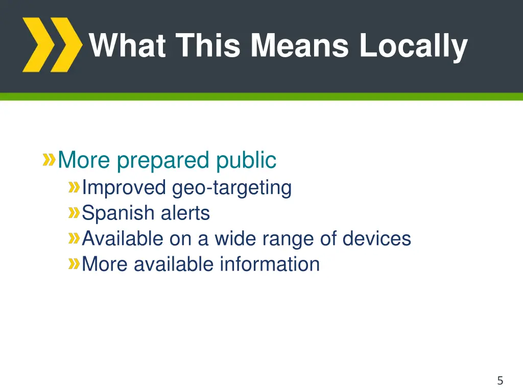 what this means locally