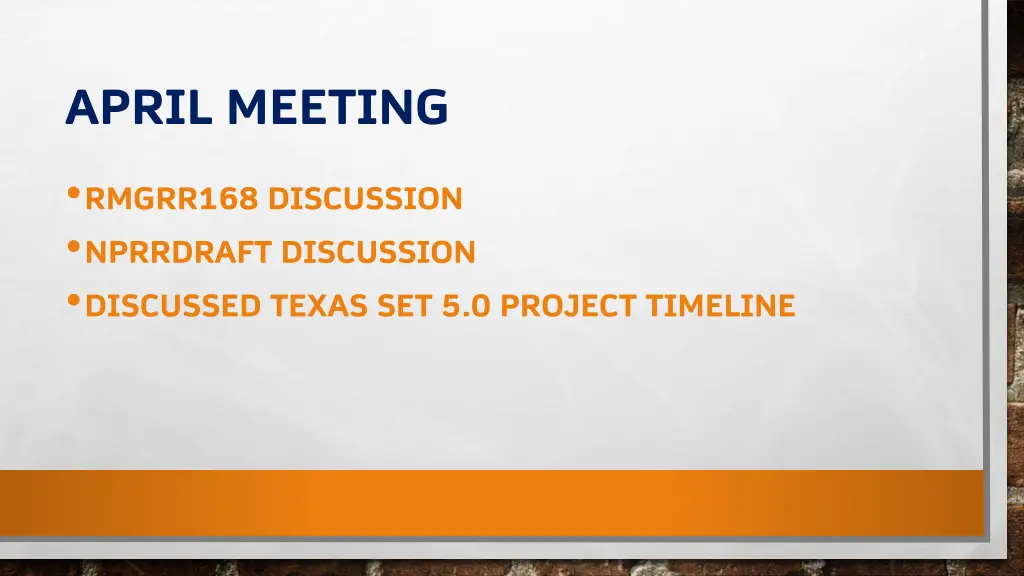 april meeting
