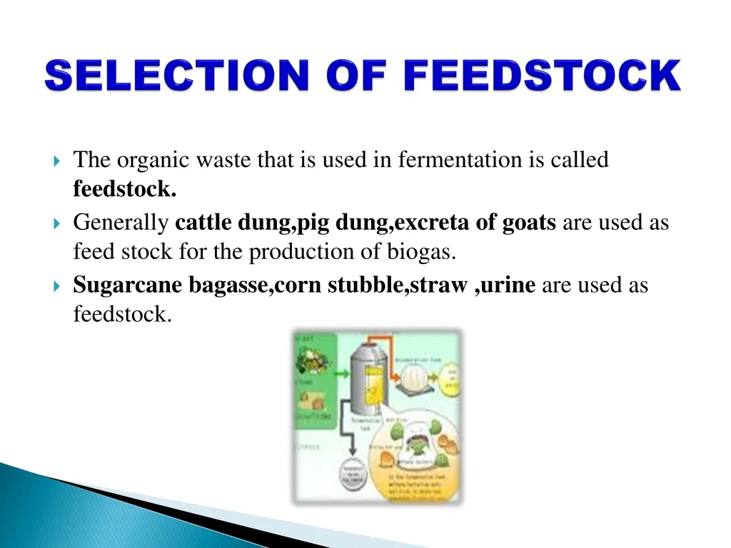 the organic waste that is used in fermentation