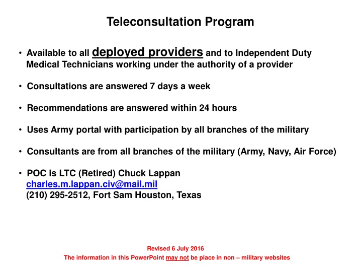 teleconsultation program