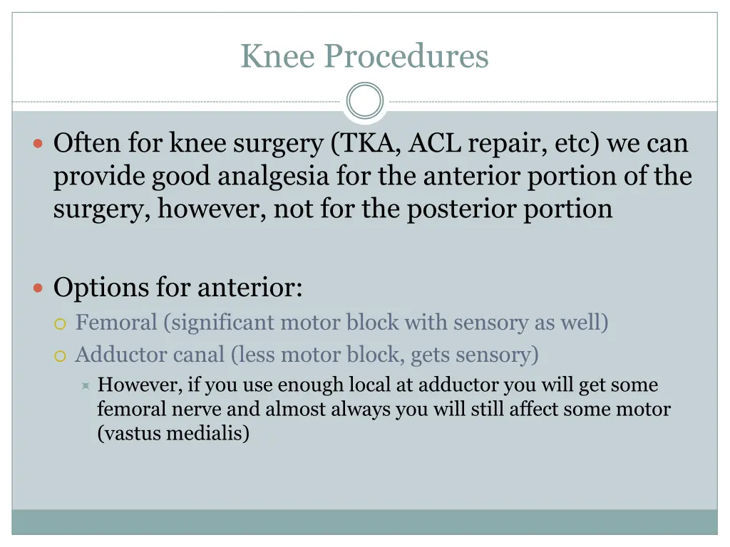 knee procedures