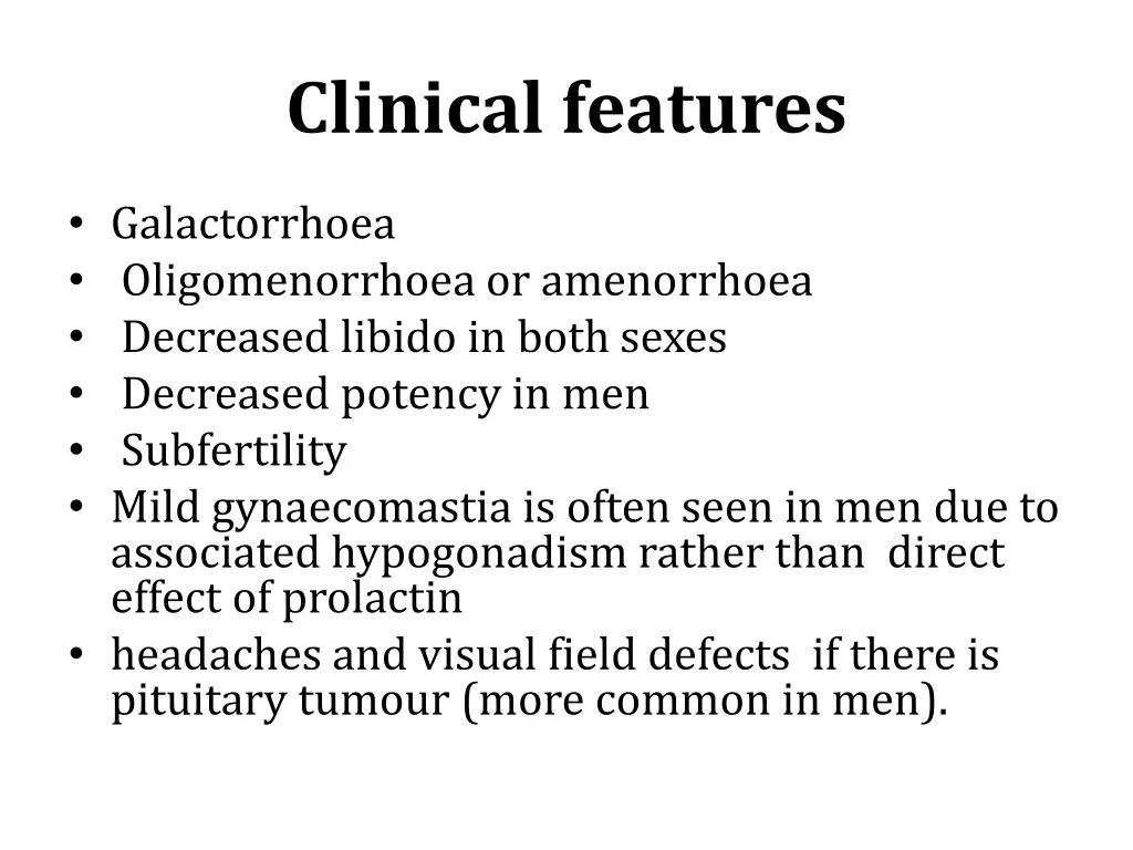 clinical features