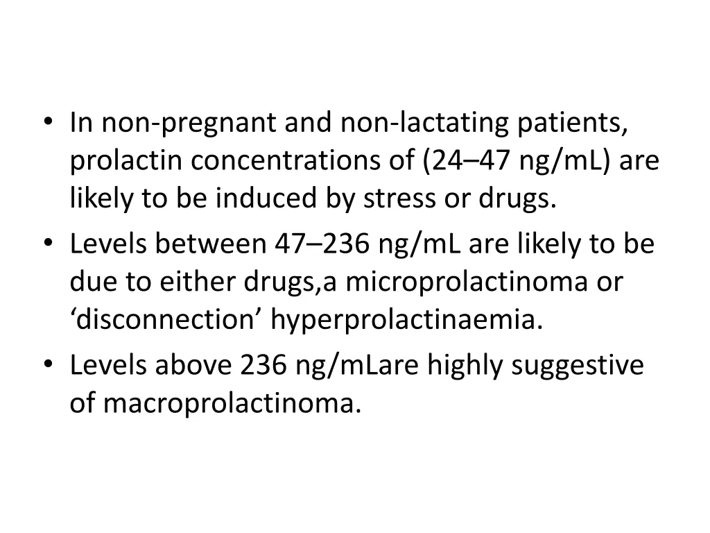 in non pregnant and non lactating patients
